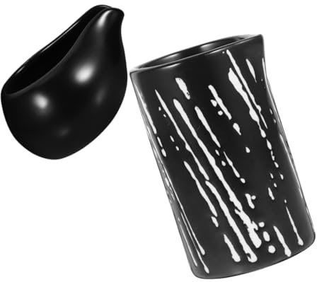 LABRIMP 2pièces Pichet à Céramique Pot Anse Petit Pichet à Lait à Mousse De Lait Saucière Porcelaine