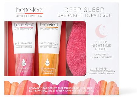 Benefeet Deep Sleep Overnight Foot Repair Gift Set - Luxurious Foot Care for Dry, Cracked Heels - Perfect Self-Care Gift for Any Occasion (3-Piece Set)