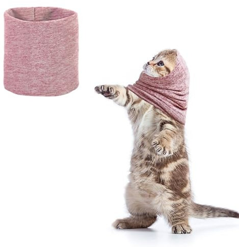 LUFFLOK Haustierkatze Snood Winter Warm Hut mit Ohrenschütz für Schallschutz und Angstlindung
