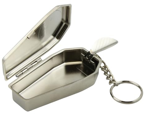 TIANQUXNGI Aschenbecher für den Außenbereich, Schlüsselanhänger, Metall, Taschenhalter, Tablett, Weißblech, Sarg