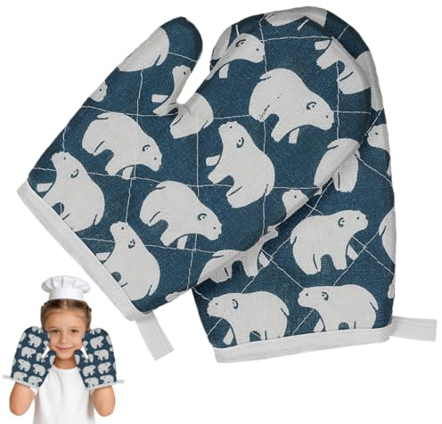 KICHOUSE 2 Stück Kinder Ofenhandschuhe Hitzebeständig rutschfest Ideal Für Kleine Hände Perfekt Zum Kochen Und Backen Farbenfrohes Design Für Kinder Küchenhandschuhe Für Die Sichere