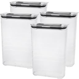 Sallys Vorratsdose Set - 3er, 4er, 6er oder 12er Set Organizer Küche Vorratsdosen mit Deckel luftdicht Aufbewahrung Küche für Mehl, Zucker Küchenutensilien Aufbewahrung (4x1200 ml)