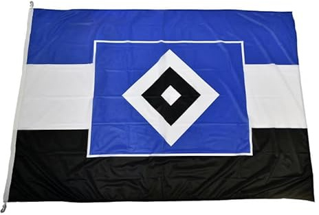 Hamburger SV HSV Fahne Hissfahne Flagge ** Blau-Weiß-Schwarz ** in 180 x 120 cm; mit Karabiner