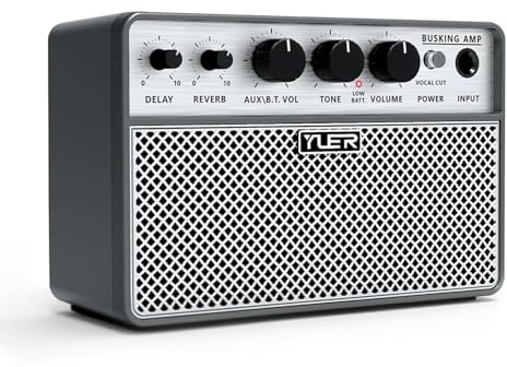 Yuer BA-10Pro 10W Akustikgitarren-Verstärker Tragbarer Gesangs- & Gitarrenverstärker mit digitalem Verzögerung/Reverb-Effekt Kopfhöreranschluss/OTG für Aufnahme, Praxis, Reisegitarren-Verstärker mit