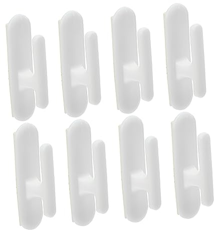EPIGEIST 8pcs Curtain Rope Cleat Hooks for Window Blind Cord White Self-Adhesive for Easy Installation in Bedroom Living