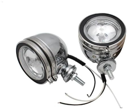 Faretti Moto Led Faro Anteriore Sinistro E Destro Con Rivestimento Cromato Auto Da Pattuglia Moto D'epoca Accessorio Equipaggiamento Motociclistico Fari Moto