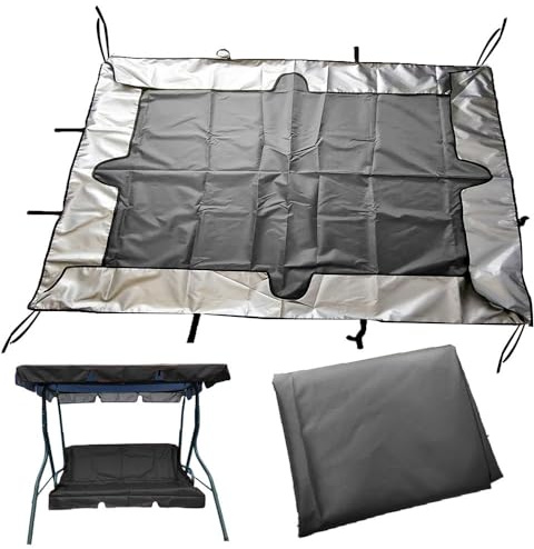 Replacement Canopy for 2-3 Seat Hollywood Swing, Waterproof Oxford Fabric Sunshade Cover, Garden Swing Roof Awning, Grey (75x52 Inch)