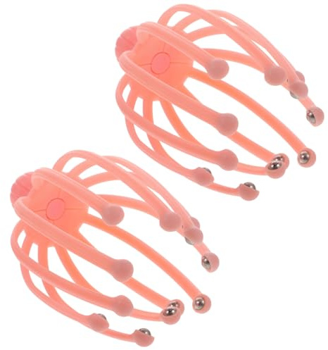 VALICLUD Lot de 2 Masseurs de Cuir Chevelu de Pieuvre Multifonctions, Appareil Portatif de Massage du Cuir Chevelu, Stimulation des Points D'acupuncture, Relaxation Couleur Aléatoire