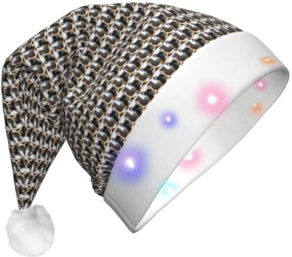 OAZCVBNN - Gorro de Navidad unisex con estampado de bulldog francés para adultos, accesorio de fiesta de Navidad, accesorio para la celebración