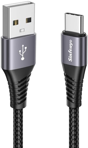 Sinfenyo Cable USB C Charge Rapide 3A, [1M] Câble USB vers USB C Nylon | Câble Chargeur Type C pour Samsung Galaxy S25 S24 S23 S22 S21 S20 FE A55 A35,Redmi Note 13 12,Mi 13 12 10 10T 11 11T Lite Pro
