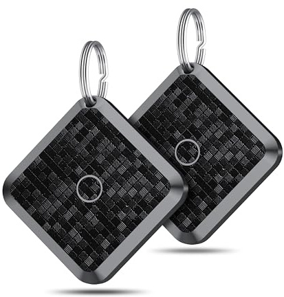 Smart Tag Key Finder Pack of 2, Smart Key Finder Compatible with Apple Where is? App (iOS Only) Smart Bluetooth Tracker for Keys/Wallets/Luggage Tracker Tag IP67 Waterproof Black