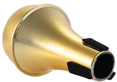 Aramox Mini Silenziatore per Trombe Muto per Esercitazione in ABS, Leggero, 28 G, Strumento Portatile per Principianti, Allenamento Silenzioso (GOLD)