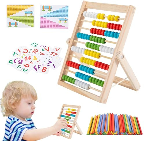 Barns abacus | Matematikinlärningsleksak för förskola med räkningspinnar - Summor och Rester Lärande Spel | För Förskola Klassrum Förskola och Lekrum För Flickor Och Inte