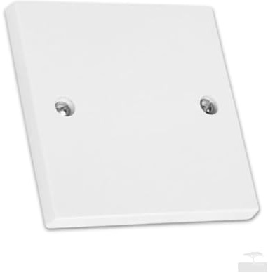 1pcs Single Blanking Plate Cover for Electrical Sockets Back Box with Screws (85mm x 85mm), White Finish