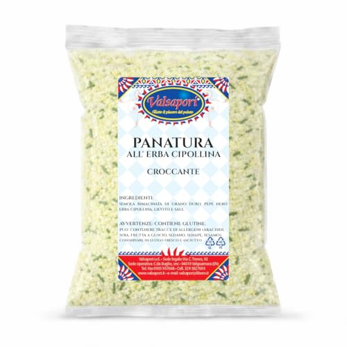 HOME LINE Panatura all’Erba Cipollina, per carne e pesce, 1000 g | Semola rimacinata di grano duro con erba cipollina e pepe nero, per un profilo erbaceo e leggermente speziato.