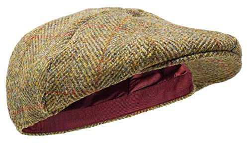 Borges & Scott Dingwall Schirmmütze 8-TLG. – Schiebermütze Herren aus 100% handgewebter Wolle Harris Tweed - Wasserabweisend