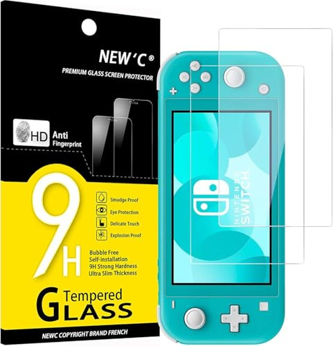 NEW'C 2 Stück für Nintendo Switch lite für Panzerglas, Frei von Kratzern, 9H Härte, HD Displayschutzfolie, 0.33mm Ultra-klar, Ultrabeständig