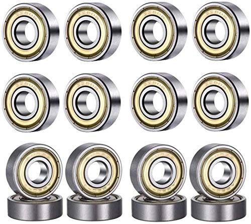 WANGZAIZAI 608 Cuscinetti a Sfere ZZ, 20 Pezzi 8 mm x 22 mm x 7 mm Cuscinetti a Sfere in Miniatura con Doppia schermatura in Metallo per Pattini in Linea a rulli da Skateboard