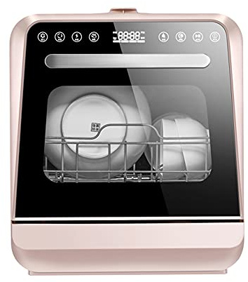 MNSSRN Smart Home Appliance Dishwasher, Fully Automatic Compact Desktop Dishwasher, with 7 Program Touch Control LED Display