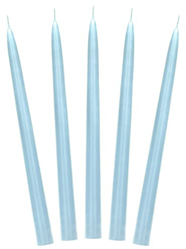 DekoHaus 10 candele da 24 cm, colore blu chiaro opaco, durata circa 5 ore
