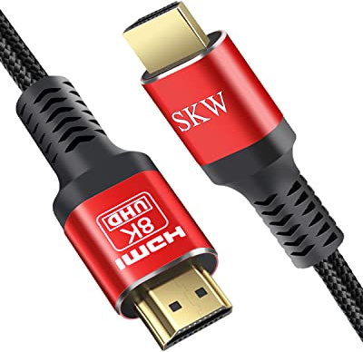HDMI 2.1 Kabel 8K@60Hz 4K@120Hz 48Gbps, Ultra High Speed HDMI Kabel kompatibel mit PS5, Xbox, Samsung TV, LG TV (Rot, 7.6m)