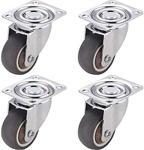 TONZN 4 Stück Möbelrollen, robuste Industrierollen mit festen Platten, geräuschlose Gummiräder, 1,5 '40 mm (Farbe: Bockrollen) (drehbar)