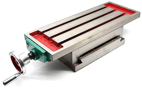 Table de fraisage en croix - Table de forage - Table de coordonnées pour perceuses et fraiseuses - Table de coordonnées en aluminium - 100 x 350 avec guide de colonne ronde - 450 x 170 mm