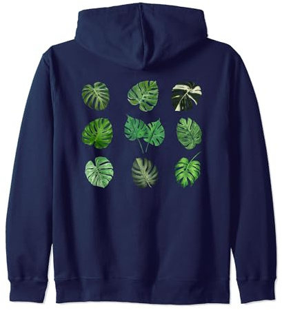 Boho Monstera Deliciosa Plant Swiss Cheese Indoor Plant Zip Hoodie