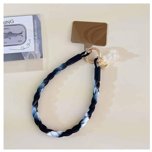 Pmnzdy Silicone Handgelenk Schlüsselband bunt wasserdicht Phone Wrist Strap Schlüsselanhänger Kurz Anti-Lost Lanyard Handy-Kette Schlüssel Telefone Schlüsselanhänger Ausweise Schwarz Weiß Farbverlauf