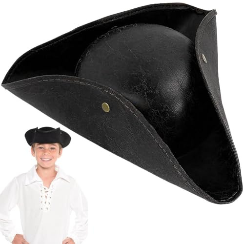MOPQMKT Pirate Hat Tricorn Hut Steampunk Pirate Hut Karnevalskostüm, H-ut Piratenkappe Verkleidung Kolonial Mittelalter Accessoire für P-iraten Mottoparty Halloween Cosplay
