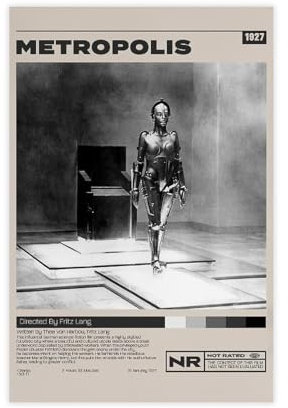 ocvdfss Metropolis Filmposter, Filmposter, Leinwand, Poster, Schlafzimmer, Dekoration, Landschaft, Büro, Raumdekoration, Geschenk, 40 x 60 cm