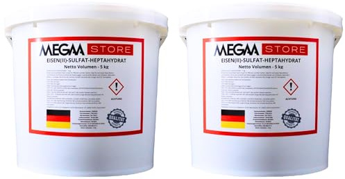 Megaa store Eisen(II)-sulfat Heptahydrat Eisen-2-Sulfat Eisendünger | 1kg bis 25kg | Rasendünger Antimech-Dünger Ein Dünger der ein gesundes Pflanzenwachstum unterstützt