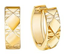 Fascination by Ellen K. Damen Klappcreolen 585/- Gold 1,2cm Diamantiert mehrfarbig 333310010-1