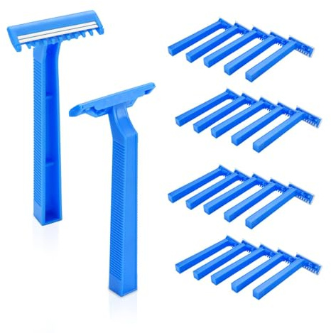 Hygiene100-100 Stück Einwegrasierer mit Doppelblatt - Vielseitiger und hygienischer Rasierer für den täglichen Gebrauch - Perfekt für präzise und komfortable Rasuren (Blau)