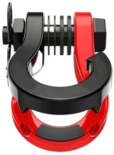 Eslinga Emergencia Grillete de Anillo 3/4 D 4,75 Ton4x4 Cuerda con Gancho de cabrestante Todoterreno para Coche Jeep Compass Ganchos de Remolque para Fijar el Gancho del Correa para Remolcar(Red)