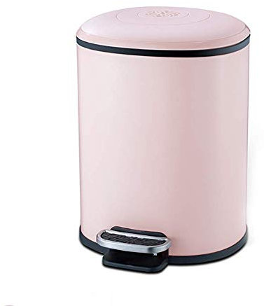 Pattumiera a Pedale in Metallo, pattumiera Rotonda con Coperchio e Secchio Interno Pattumiera per rifiuti Domestici - Bianco 12l (Rosa 12L)
