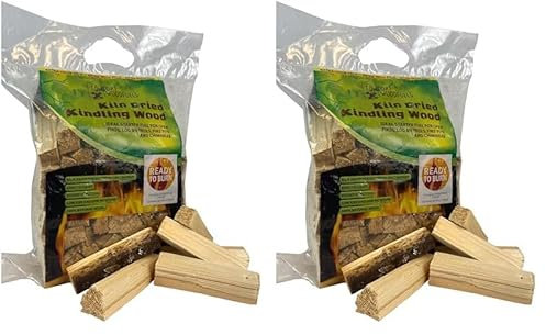 Comfort Wood Fuels Kiln Dried Kindling Wood - Eco-Friendly, Quick Lighting Pine & Spruce - 6L Carry Pack, Brown (Pack of 2)