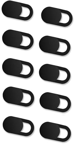 AGTEHBZ 10 Pcs Webcam Cover Slider, Laptop Camera Cover Slider for Privacy, 0.027 inch Ultra Thin Design Web Camera Slider for Laptop, Desktop, PC, Tablet, Smartphone and More (Black)