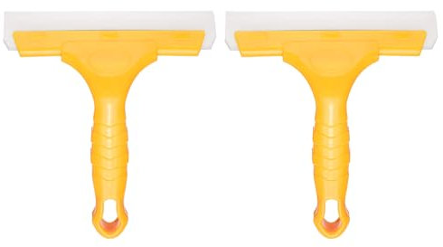 sourcing map 2pcs Squeegee 6 Inch Length Auto Water Blade Shower Squeegee with Non-Slip Handle for Car Windshield Window Cleaner Glass Door, Yellow