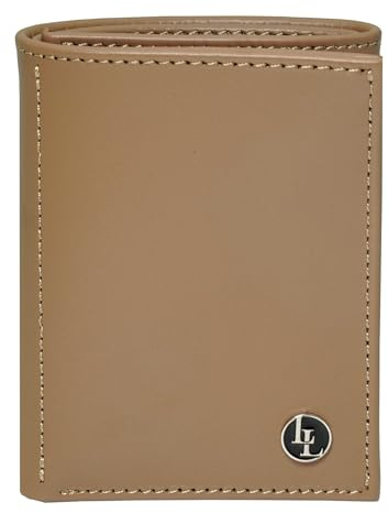 Locklair Slim Wallet mit Münzfach & RFID Schutz | kleine Geldbörse Herren | Echtleder Kartenetui | Portemonnaie für Männer | Geldbeutel Premium Leder (Beige)