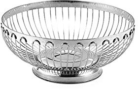 ETZRYSYB Frutero de acero inoxidable para el hogar, cocina, multifuncional, redondo, hueco, cesta de drenaje para frutas y verduras, pequeño/mediano/grande/XL (pequeño)