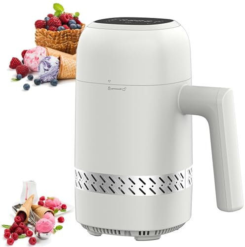 SUCRFXJ No Pre-Freezing Ice Cream Maker Machine, 300ML Household Frozen Yoghurt Maker, Dessert Fruit Soft Serve Ice Cream Machine with 6 Modes, for Making Healthy Ice Cream, Home, Bar, Cafe