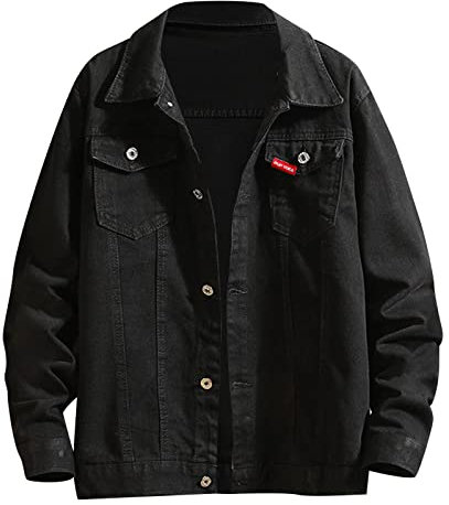 Giubbino Jeans Uomo, Giacca Primaverile Uomo, Corta Denim Trucker Manica Lunga Denim Giacca Giubbino Motociclista Outerwear Felpa Slim Fit Cappotto Oversized Giacca Mezza Stagione Denim Jacket