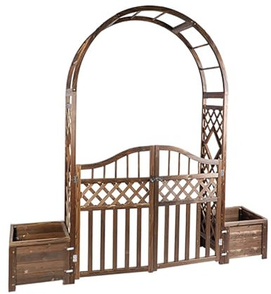 Vzhrvd Arche en Bois, Treillis pour Tonnelle, Arche Extérieure, Tonnelle De Jardin Arquée pour Plantes Grimpantes, Décoration De Pelouse, Fête, Cérémonie, Mariage.(220 * 50 * 230cm)