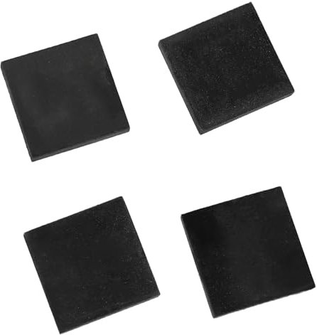 Rubber Anti-Vibration Pads 4 pieces 50mm square vibration isolation mats 10mm Thickness Non-Slip and anti-noise Rubber Blocks Used for HVAC, compressor, washer, dryer, black