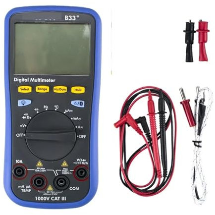 BASSFLY Multimètre numérique Multifonction 3 en 1, enregistreur de données, multimètre et thermomètre avec Fonction d'extraction vocale Bluetooth Multimetre Professionnel