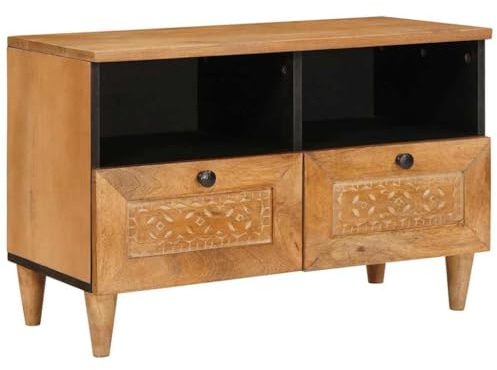 vidaXL Mobile TV per Il Soggiorno, Moderno e Pratico, con stoccaggio. Lowboard in Legno di Mango, Soluzione contemporanea per la Tua unità Televisiva.