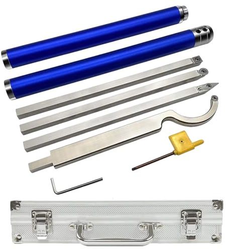 JIEBWCHA Outils de tournage sur bois | Outils de coupe de tour en métal, kit de finition en métal multifonction pour le travail du détail dans le travail du bois : perçage, filetage, rainures
