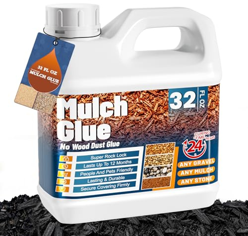 Gravel Glue- 1L Gravel Binder, Rock, Stone Adhesive & Mulch Glue | Dual Bond Tech Ready-to-Use, Outdoor Artificial Grass Adhesive for Pebble, Bonding, Garden, Bathtub Landscaping, Resin Glue