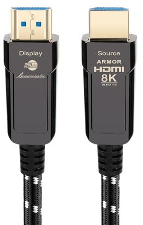 BOAACOUSTIC JIB Cavo HDMI 8K 2.1 in Fibra Di Vetro 48Gbps Ad Alta Velocità, 8K 60Hz 4K 120Hz, Dynamic HDR, 3D, Durevole, Compatibile Con PS5, Laptop, TV, Blue Ray, 3M
